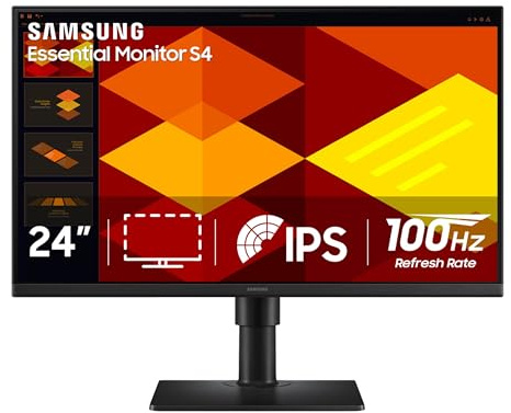 Samsung 24” (S40GD) Borderless Business Monitor with IPS Panel, 100Hz Refresh Rate, Eye Saver Mode, Ergonomic Design, Game Picture Mode, LS24D402GANXGO, 3 Yr Warranty