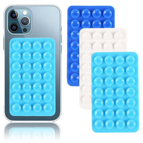 Vilbocr 3PCS dubbelsidig silikon telefon sugkopp, för smartphone silikon sugfäste, handsfree tillbehör hållare för duschinspegel och bil selfie klibbig handtag för telefon