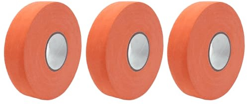 CHKEYS Nastro adesivo da hockey, largo 2,5 cm, multiuso, per lacrosse, baseball, bastoncini da badminton, barre per trazioni, attrezzi da giardinaggio, palestra (2-5 rotoli) (3, arancione)