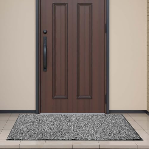 VEVOR Front Door Mat, 1524 x 914 mm Commercial Floor Mat for Indoor and Outdoor, Industrial Entrance Carpet with PVC Backing, Heavy Duty Washable Entry Rug for Hallway, Kitchen, Balcony, Garage, Grey