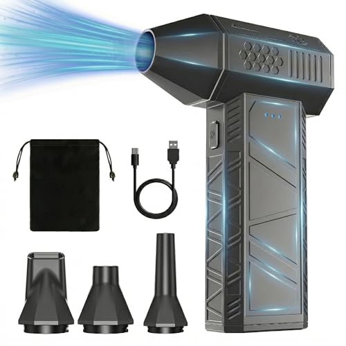 YOTON Compressed Air Duster 110,000 RPM, Cordless Electric Air Duster Replaces Canned Air Spray, Rechargeable 3-Gear Keyboard Cleaner, Air Blower for Computer, Electronics, Camera, Car & Outdoor