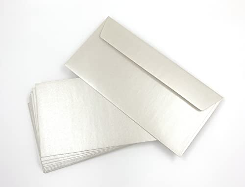 umschlag-discount – perlmuttfarbene Briefumschläge ohne Sichtfenster für hochwertige Sendungen, Einladungen & Co – 25 Stück selbstklebende Briefkuverts mit den Maßen 220 x 110 mm (DIN lang)