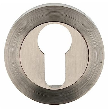 Amig - Bocallave - Mod. 3Z - Ø52 mm - 10 mm de Ancho - Embellecedor Redondo para Cerraduras - Compatible con Cilindro Europerfil - Zamak Plateado Mate