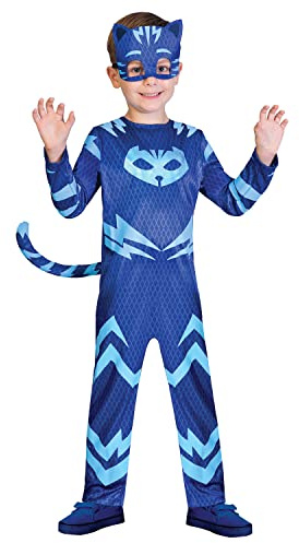 amscan 10132230 YOYO-CATBOY Barndräkt med Mask, Blå, 5-6 År
