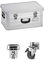 Enders Alubox 47 L mit Schloss Set + Transportrollen - Aluminium Box 1 mm Wandstärke, spritzwasserdicht, stapelbar - Alu Box, Alukiste, Metallbox - verwendbar als Transportbox, Lagerbox, Werkzeugkiste