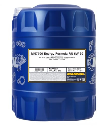 20l, Motoröl 7706 O.E.M. 5W-30 C4 RN 0720 + Ausgießer + Zapfhahn