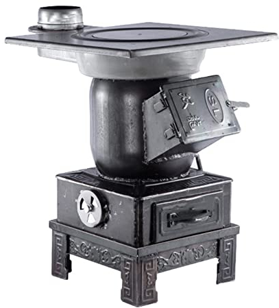 Tragbarer Multifunktionaler Outdoor-Kocher, Mobiler Vergaser-Kohle-Holzofen, Rauchfreier Stahlgussofen Zum Kochen, Ländlicher Heizofen, Geeignet Für Kohle, Holz, Erntestroh, Biomasse-Pellets,40CM