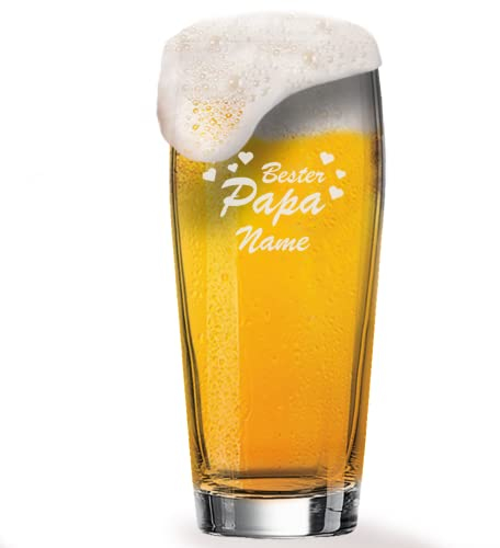 GRAVURMACHER® Willi - Vaso de cerveza con grabado (0,5 l, para el mejor papá del mundo, regalo para el día del padre, regalo de cumpleaños para hombre (motivo del día del padre 06)