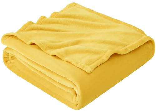 EHEYCIGA Extra Large Fleece Throw Blanket for Sofa 270x230cm, Mustard | Soft Fluffy Blanket for Bed, Warm Large Throws for Adults, Fit All Season