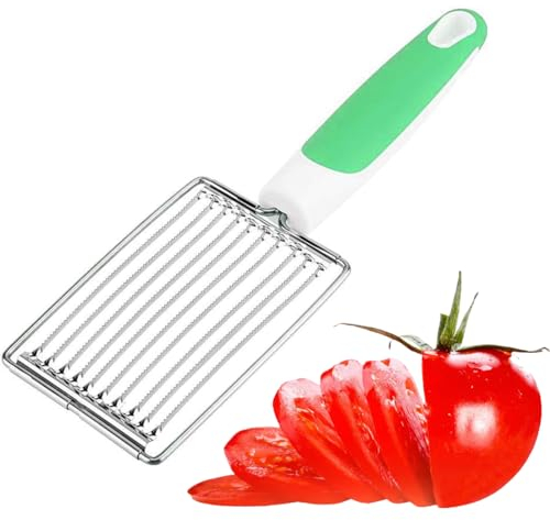 MenYiYDS 1 Pcs Cortadora de Patatas, cortadora con Mango, cortadora de Tomates, cortadora de Frutas de jamón, cortadora de fiambres (Verde)