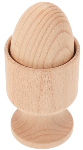 Amosfun Oeuf en Bois Montessori avec Tasse Œuf en Bois Inachevé avec Porte-Œuf Balle d'exercice Jouet D'entraînement Aux Compétences De Vie De Base Jouet d'apprentissage De La Motricité