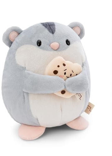 NICI MYMOCHI Hamster Kuscheltier Shai 16 cm mit Keks in Geschenkbox 11x12x6,5 cm, Flauschiges Stofftier zum Kuscheln, Spielen und Liebhaben - 61150