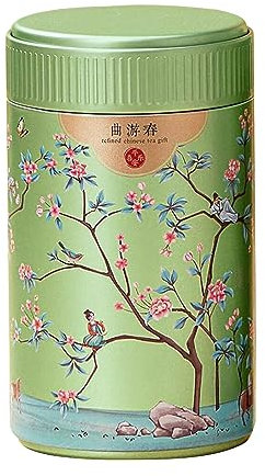 Elegante contenedor de té de metal con tapa, caja de té chino, caja de almacenamiento de aperitivos