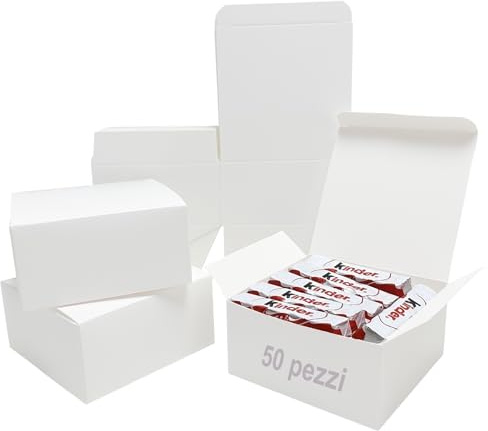 Festa Centro Scatoline Carta Kraft Bianche 10x10x5 cm 50Pz