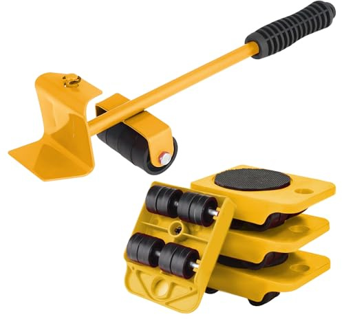 Huakaile Ensemble d'outils de levage de meubles à usage intensif, capacité de charge de 599,7 kg, élévateur de meubles avec roues, palette, roulettes ajustables pour appareils, chariot pour table