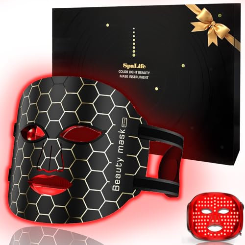 LED Light Therapy Facial Mask Beauty Device Reusable Masks, Anti-Aging & Hydration for Glowing Skin– 3 Light Modes – Remote Control – Includes Eye Protection