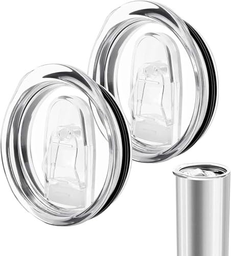 2 Pcs 20oz Tumbler Replacement Lids,Plastic Tumbler Mug Replacement Lids,Clear Travel Spill Proof Cup,Stainless Steel Travel Cup Durable Covers,Straw Friendly,20oz Skinny Cupcover