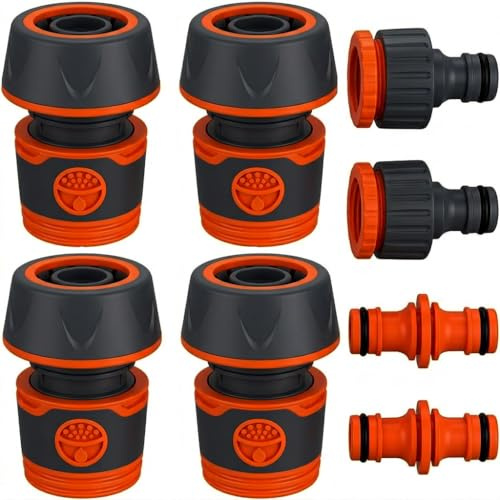 8 Piezas Conector Manguera de Jardin 3/4 Pulgadas, 4 Acoplamientos