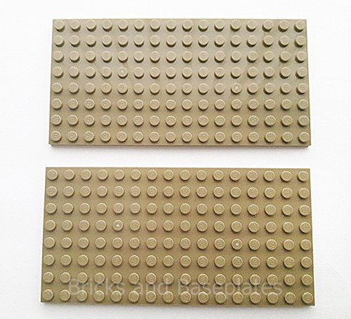 LEGO 2 x 8x16 DARK TAN Plate - 8x16 STUDS (PINS) - Actual dimensions (12.8cm x 6.4cm x 0.5cm) # FREE TRACKED UK POSTAGE # - Taken from sets and Supplied by Bricks and Baseplates®