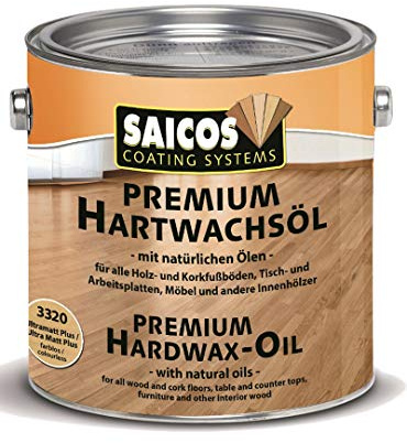 SAICOS Premium Hartwachsöl 3320 Ultramatt Plus farblos, 2,50 Liter