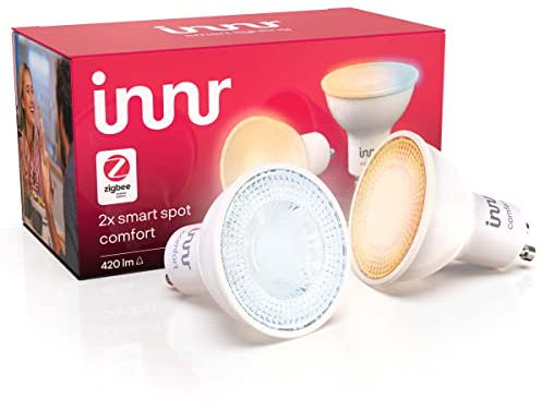 innr GU10 Zigbee Smart Home Lampe, Funktioniert mit Hue* und Alexa (Bridge Erforderlich), Warm- bis Kaltweiß, GU10 Smart LED Spots, 420 Lumen, Dimmbar, 2-Pack