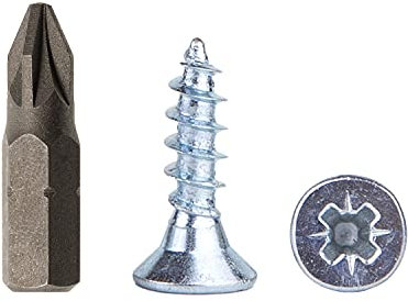 Lot de 100 vis à bois en acier zingué 4,0 x 16 mm Vis à aggloméré Vis universelle Pozi filetage total Tête fraisée (100, 4,0 x 16 mm)