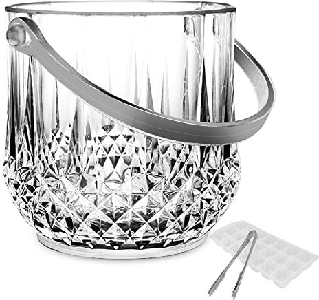HOMALZ Secchiello per ghiaccio da 1,1 l con pinze per mantenere il ghiaccio congelato più a lungo per birra, champagne e vino, per barbecue, feste, bar, club, ristoranti, bar