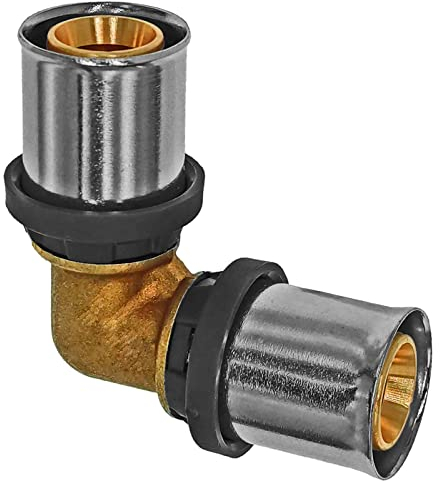 90° Grad Winkel für 20,0 x 2,0 mm Mehrschicht Aluminium Verbundrohr Außendurchmesser x Wandstärke Press Fitting aus Messing TH U Profil Kontur Kupplung Verbinder Bogen