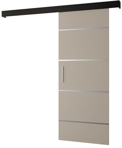 Schiebetür Komplettset - Schiebetürsystem Salwador 4 - Schiebetüren - Trennwände - Raumteiler - Innentüren, Tür 70x204 cm - Schiebetür Schiene - Zimmertür mit Schiebetür Griff - Saloontür