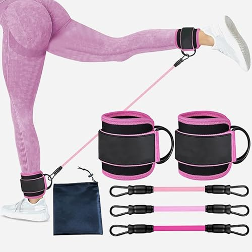 Juego de bandas de resistencia para mujeres y hombres, para entrenamiento de fitness, correas de tobillo para mujeres, piernas y glúteos, correas de tobillo para entrenamiento en casa y entrenamiento