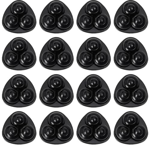 EnixwH 16 Pièces Universelles Petites Roulettes pour Meubles Auto-Adhésives Mini Roulette pour Petit Electromenager, pour Machine à Café, Poubelle, Appareils De Cuisine (Bille en Nylon Noire)