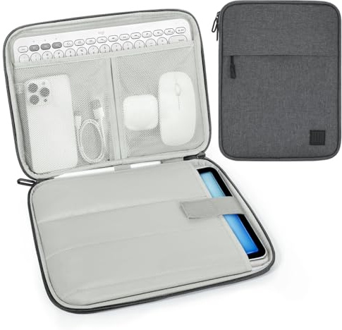 Dadanism 9-11 Tablet Borsa Imbottita per iPad (A16) 11, iPad Air 11 M4/M3, iPad Pro 11 M5/M4, iPad 10a Gen/Air 5 10,9, iPad 9/8/7a Gen 10,2, Galaxy Tab A11+ 11, Tab M11 11, Grigio Siderale