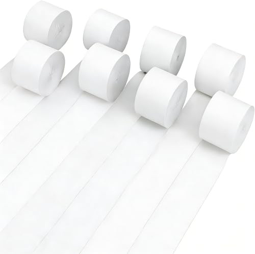 Forbabe 8 rollos de papel crepé (blanco)