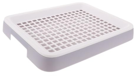 Mikikit Toilettes pour Lapins et Hamsters Antidérapantes en Plastique Étanche, Bac à Litière Carré Gris Blanc, Intérieur pour Cage, Accessoires pour Petits Animaux