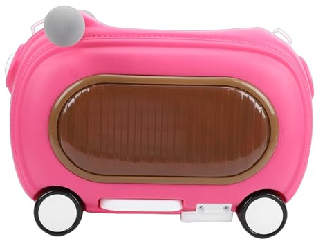 AMONIDA Ride On Bagage, 20L Rullande Resväska för SmåBarn med Hjul Musikljus, Multi Modes Anti Tipping Reseväska för Barn, med Koppel Axelrem 90° Fällbart Fotstöd (Rosröd)