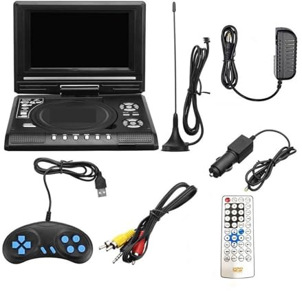 Lecteur DVD Portable, Lecteur DVD système multimédia Automobile Lecteur d'écran 7.8 Pouces Portable Haute définition VCD Mp3 USB avec TV/FM/USB