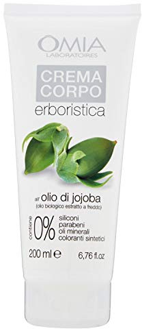 Omia Crema Corpo Erboristica Con Olio di Jojoba, Crema Emolliente e Nutritiva, Ottima per Pelli Molto Secche e Ruvide, Azione Idratante e Nutriente, Dermatologicamente Testato, 200 ml