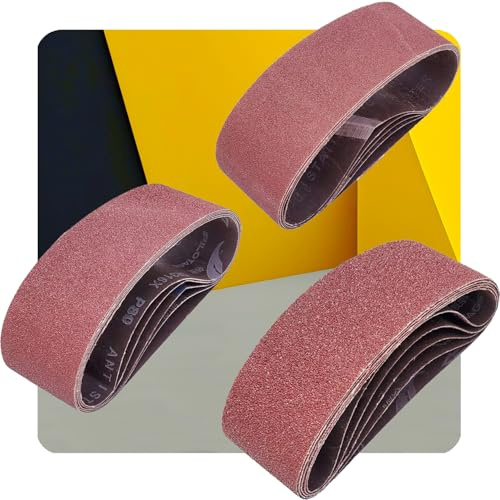 Tonmp 15 PCS 3 x 21 Premium Sander Belts - 5 Each of 40 80 120 Grit Aluminum Oxide Sanding Belts For Belt sander (3x21 inch)