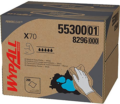 Kimberly Clark 55300 12.5 x 16.8 Heavy Duty Wiper Cloths - 200 / CS