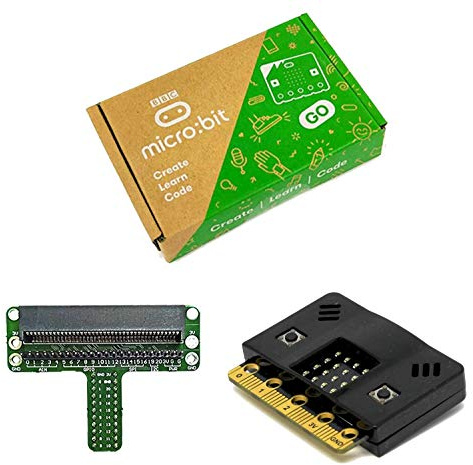 BBC Micro:bit v2 Go Kit with Micro:bit Breadboard Adapter and Micro:bit v2 Black Case for coding and projects programmable mini computer