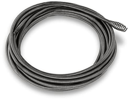 EBERTH Spirale 7,6m Pièce de Rechange pour Nettoyeur de Tuyaux Machine de Nettoyage de Tuyaux Électrique, Métal, Boring Bulb Cutter Tête, Diamètre 11mm, pour 2 à 5cm de diamètre de tuyau