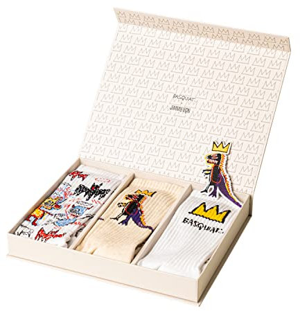 Jimmy Lion - Geschenkboxen Socken Athletic Basquiat. Packung mit 3 Paaren Sportlich Stil, Socken, Größe 36-40.