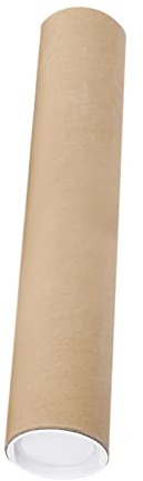 Predolo Multi-Function Mailing Tubes with Caps, Brown and White, Cardboard, 100cm (11.81inch) x 76mm (2.99inch) Inner Diameter, Packaging Material, Tube