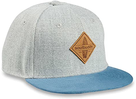 Soulbuddy Kinder Cap – Unisex Kinderkappe – Schirmmütze für Jungen & Mädchen – Trendiger Sonnenhut für Outdoor & Freizeit Grau-Blau – Größe M