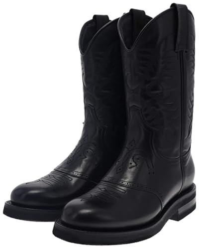 FB Fashion Boots Damen Cowboy Stiefel 2584-S II Westernreitstiefel Lederstiefel Schwarz 40 EU