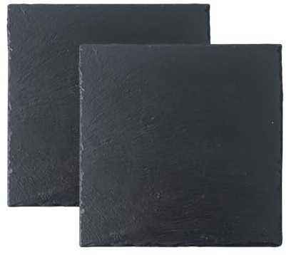 FSSTUD Piattaforma naturale per rettili e tartarughe, 2 pezzi, ciotola per cibo per rettili, habitat roccia, vassoio grande per tartaruga, piatto in ardesia nera, accessori per habitat tartaruga