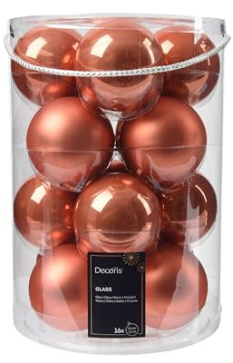 Kaemingk Weihnachtskugeln Glas 8cm 16 Stück - matt & glänzend - Große Christbaumkugeln Weihnachtsbaumkugeln für Weihnachten - Christbaumschmuck & Weihnachtsbaumschmuck - Kürbis