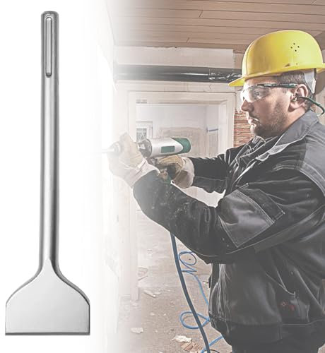 Fliesenmeißel SDS Max, 300 ×80mm Kompatibel mit SDS-Max-Hämmern- FS18313, Abgewinkelt Meißel, Breiter Flachmeißel, Hochwertiges SDS Meißel für Standardarbeiten in Beton/Baustein