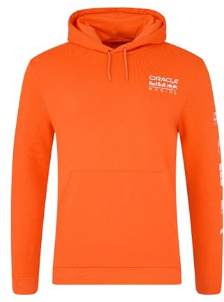 Red Bull Racing F1 Team Hooded Sweatshirt, Hoody, Max Verstappen Driver Collection, Orange (UK, Alpha, M, Regular, Regular, Orange)