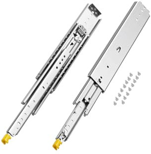 VEVOR 1 Pair Full Extension Drawer Slides 18 20 22 28 30 32 36 38 40 44 48 52 56 60 in, 500 lbs Load Capacity Locking Drawer Slides, Ball Bearing with Lock Side Mount Drawer Slide Rail